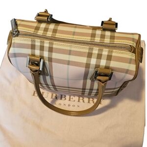 Burberry London Pink Nova Check Boston or Bowling Bag Rare Vintage Y2K Satchel